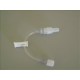Extension set polyethylene lined PVC PE/PVC line DEHP free 10cm x 1.0mm id with side clamp and rotating male luer lock